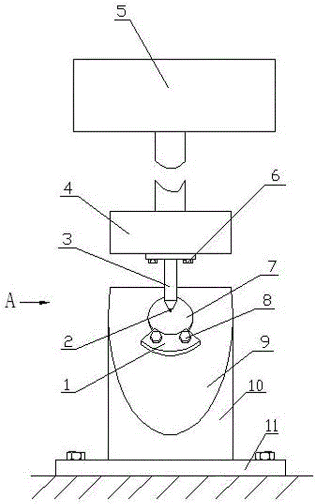 Installation device for long shaft of ventilating nozzle