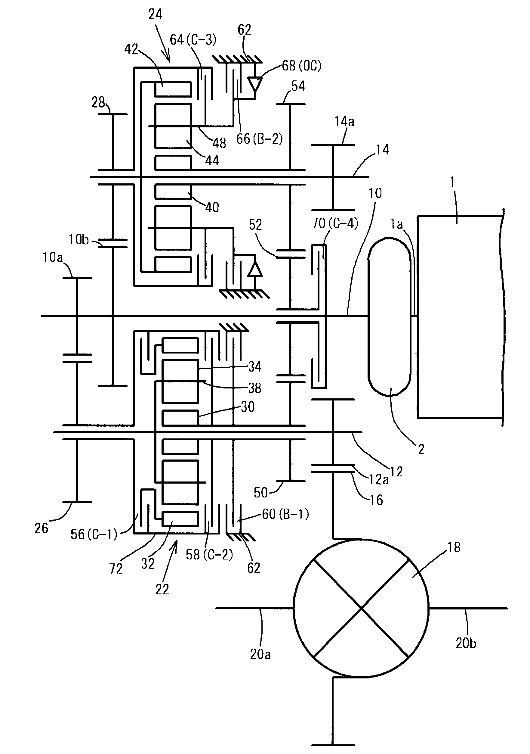 Multi-speed automatic transmission adapted for motor vehicle
