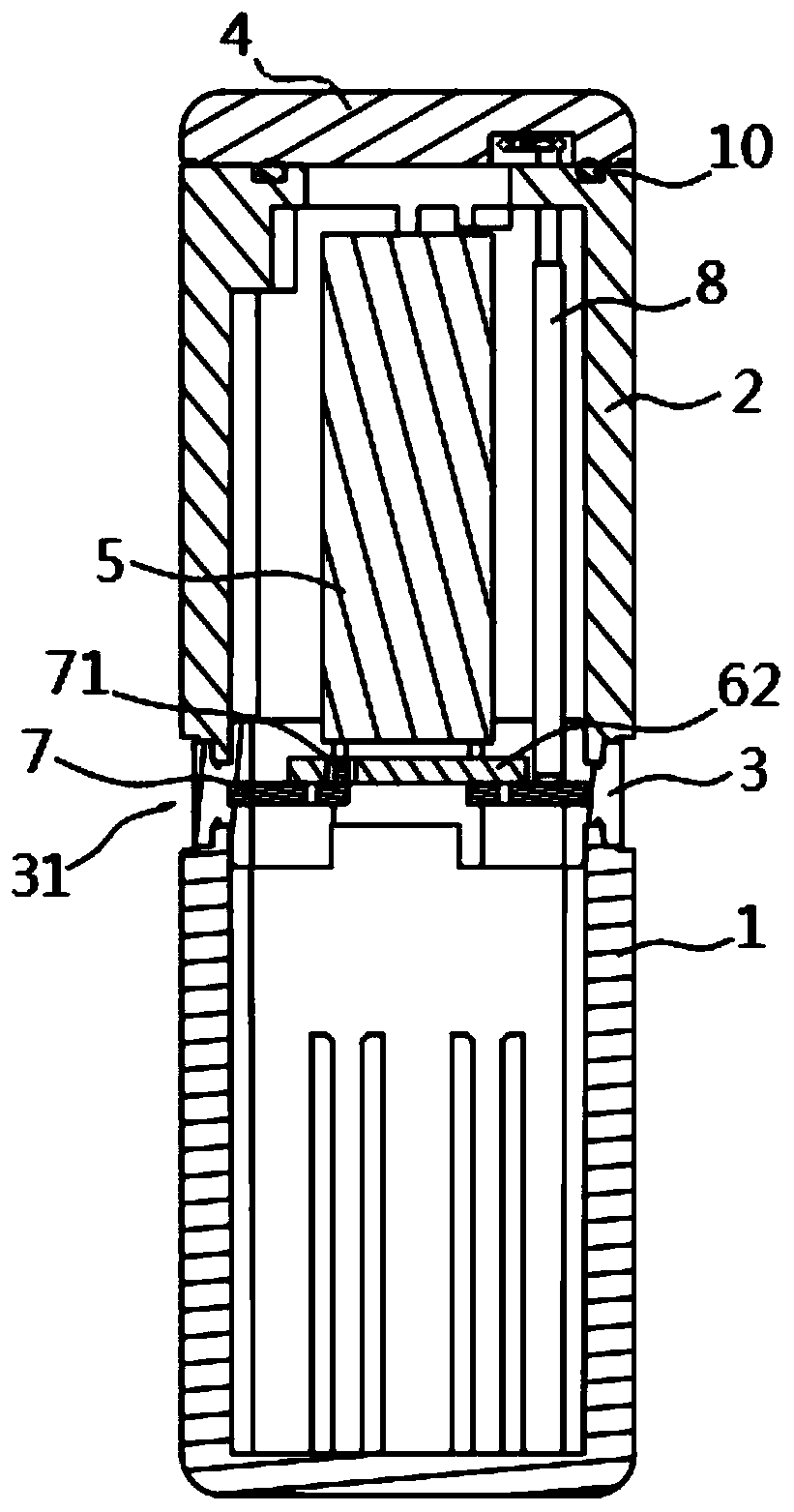 Mounting structure of detecting electrodes and water detector