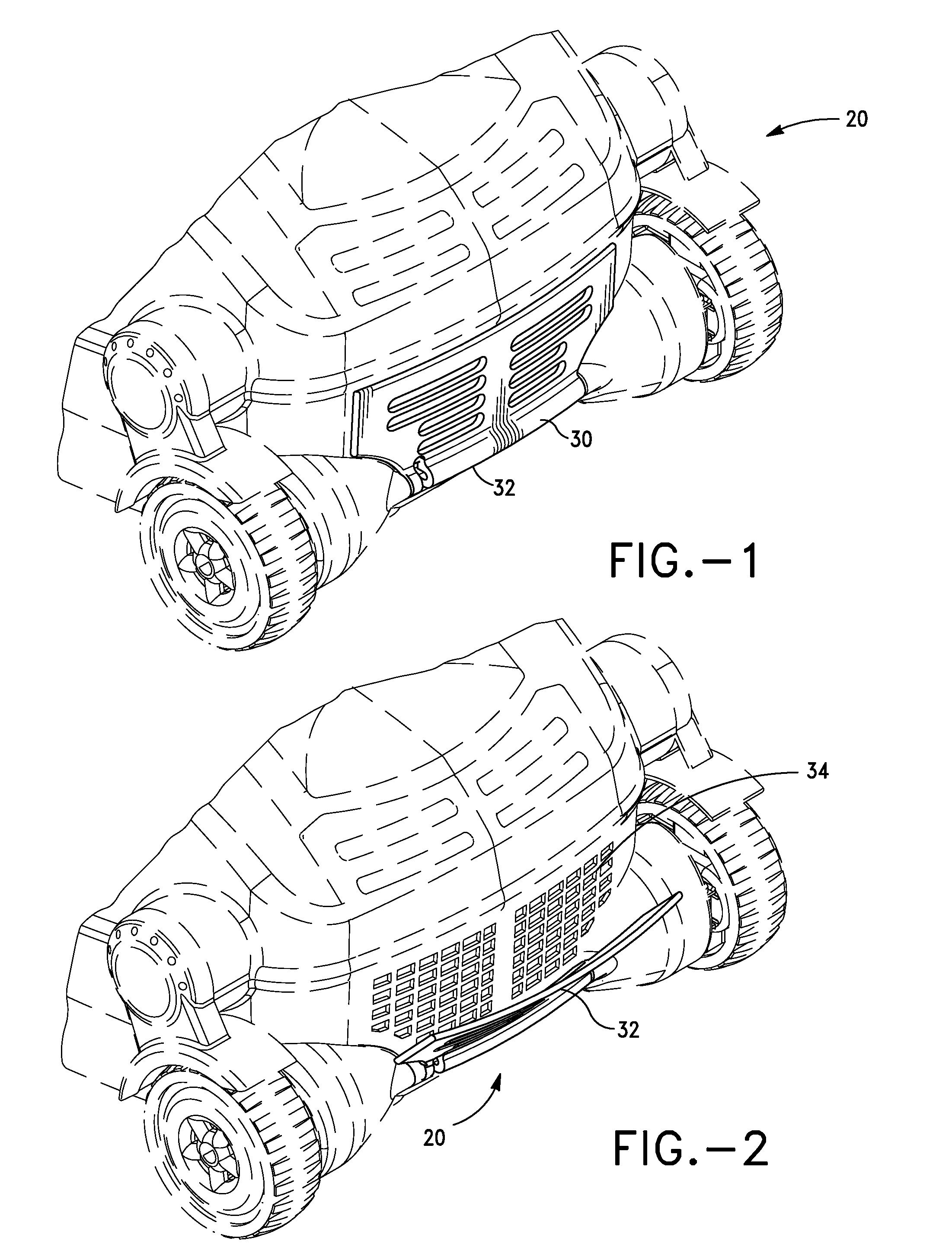 Pool cleaning vehicle having an advanced drain system