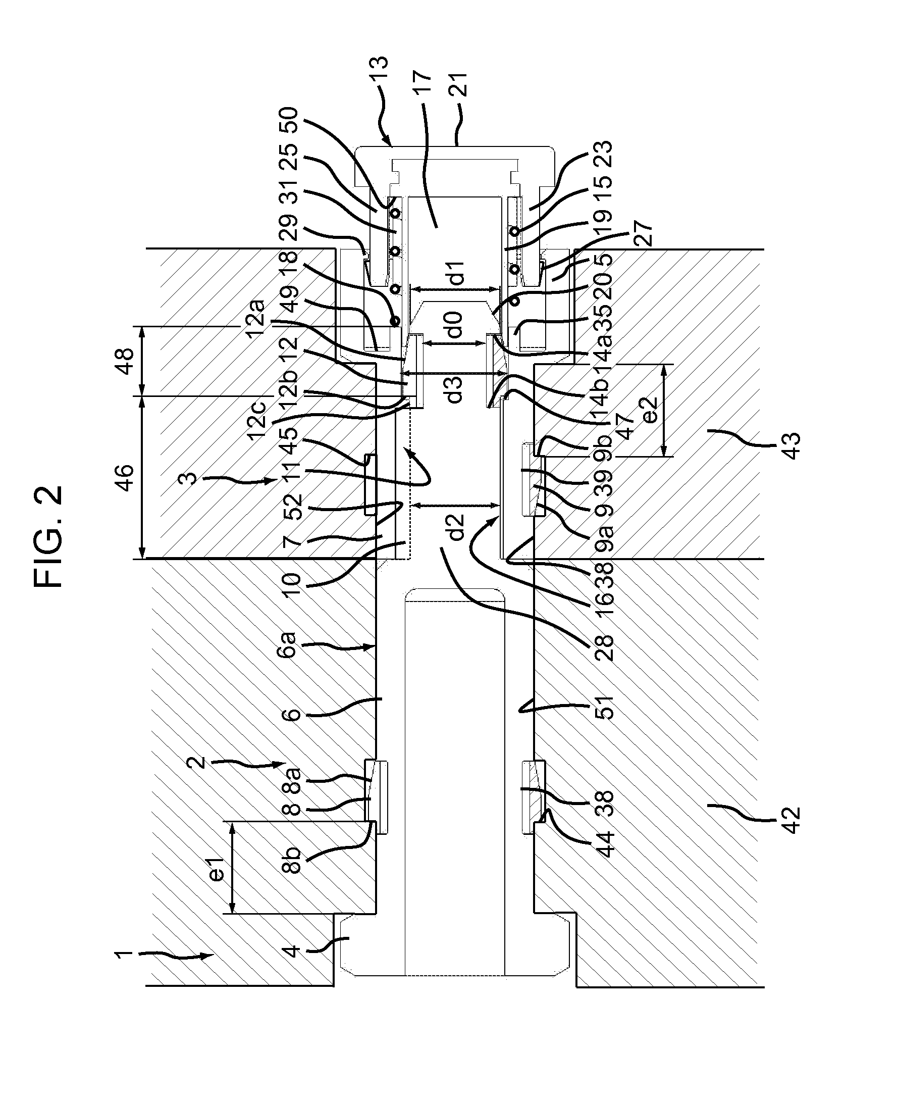 Rapid fixing device for rapid disconnection two-part connector