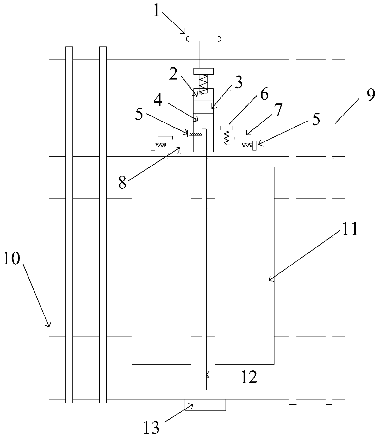 A rotary contact type high-current-carrying current lead device