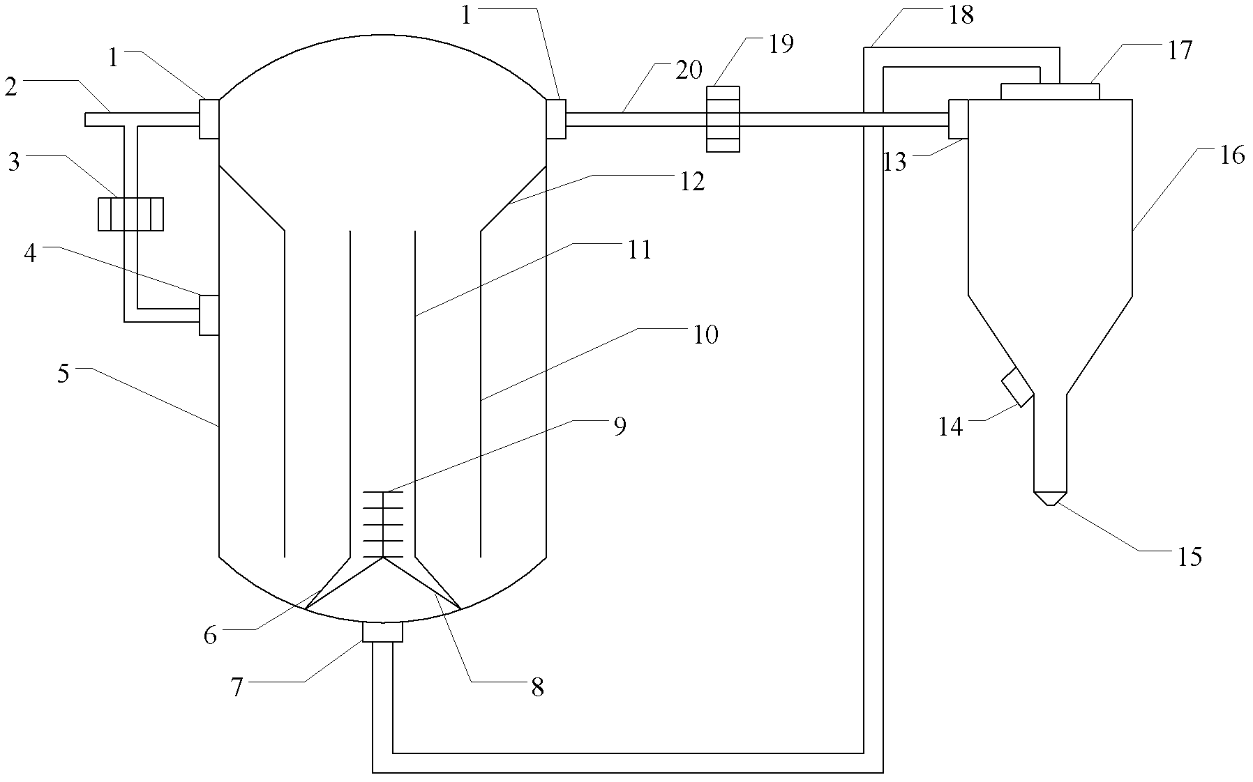 Continuous crystallizing tank and continuous evaporative crystallization process