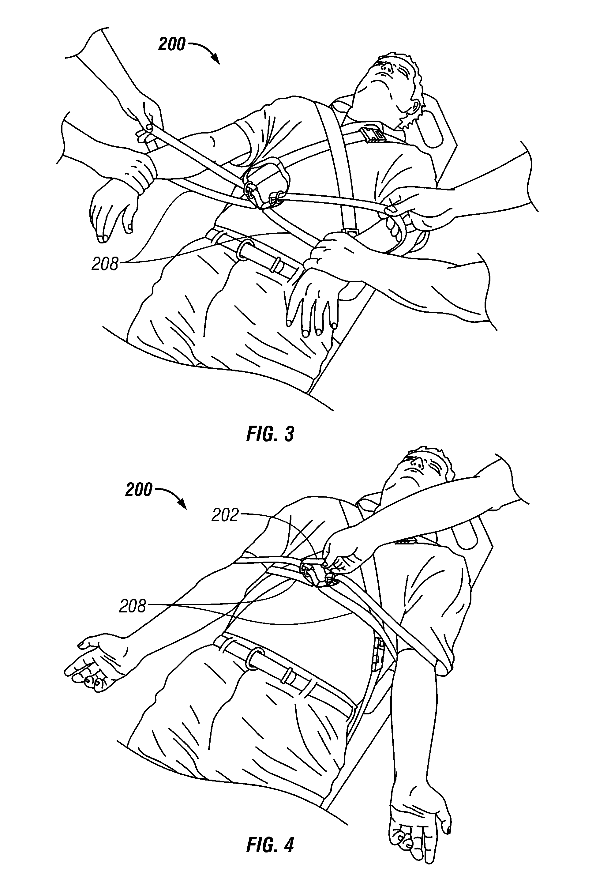 Straps for restraining a patient's arms