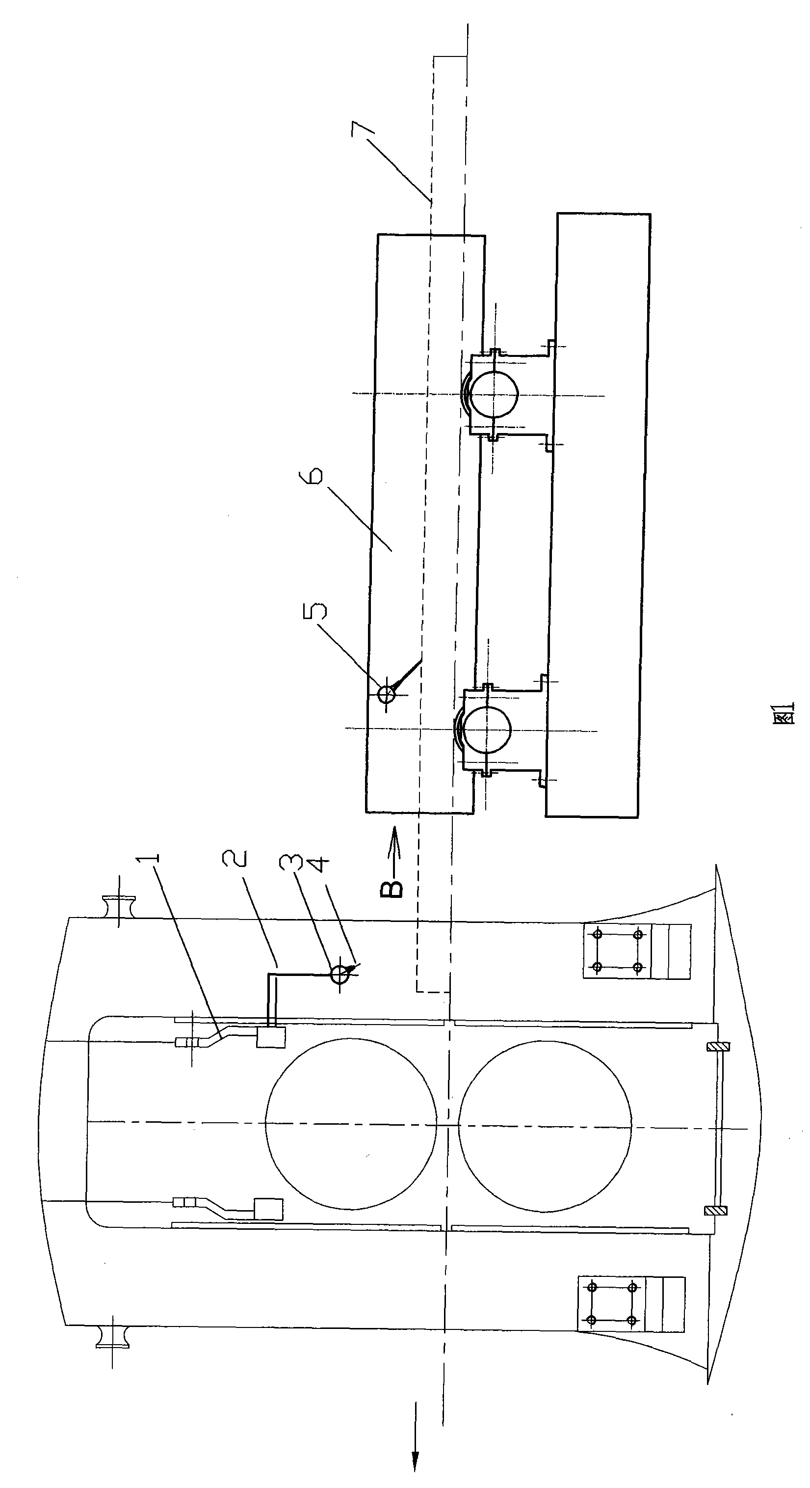 Sweeping and descaling device for rough rolling of band steel with wind and water