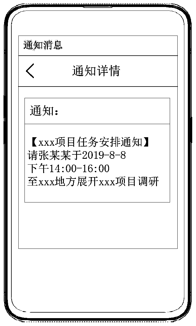 Schedule creation method and device based on notification message, terminal and storage medium