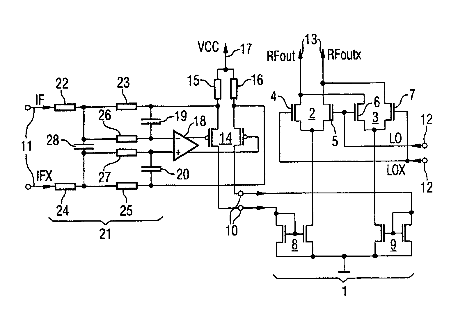 Radio-frequency mixer arrangement