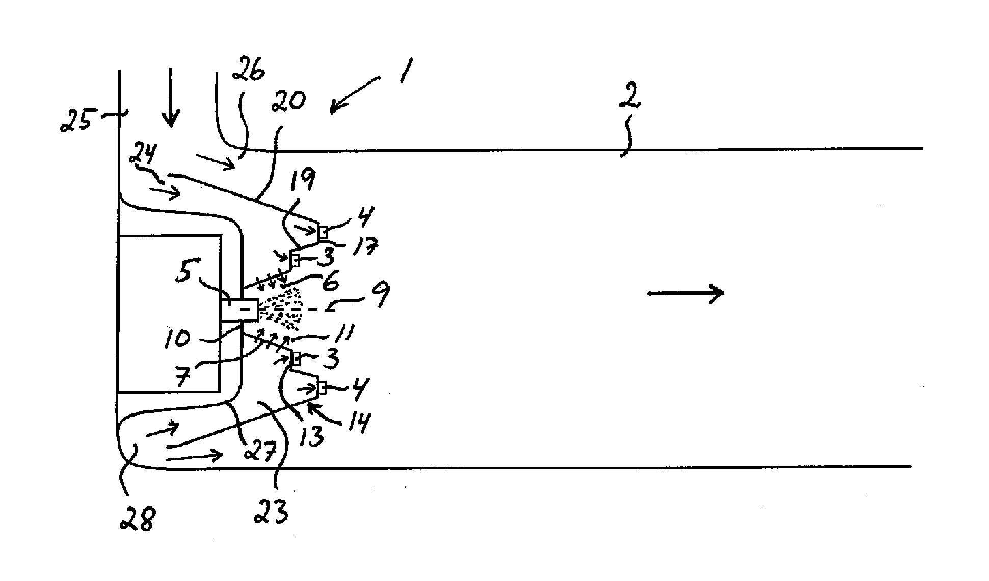Arrangement for introducing a liquid medium into exhaust gases from a combustion engine