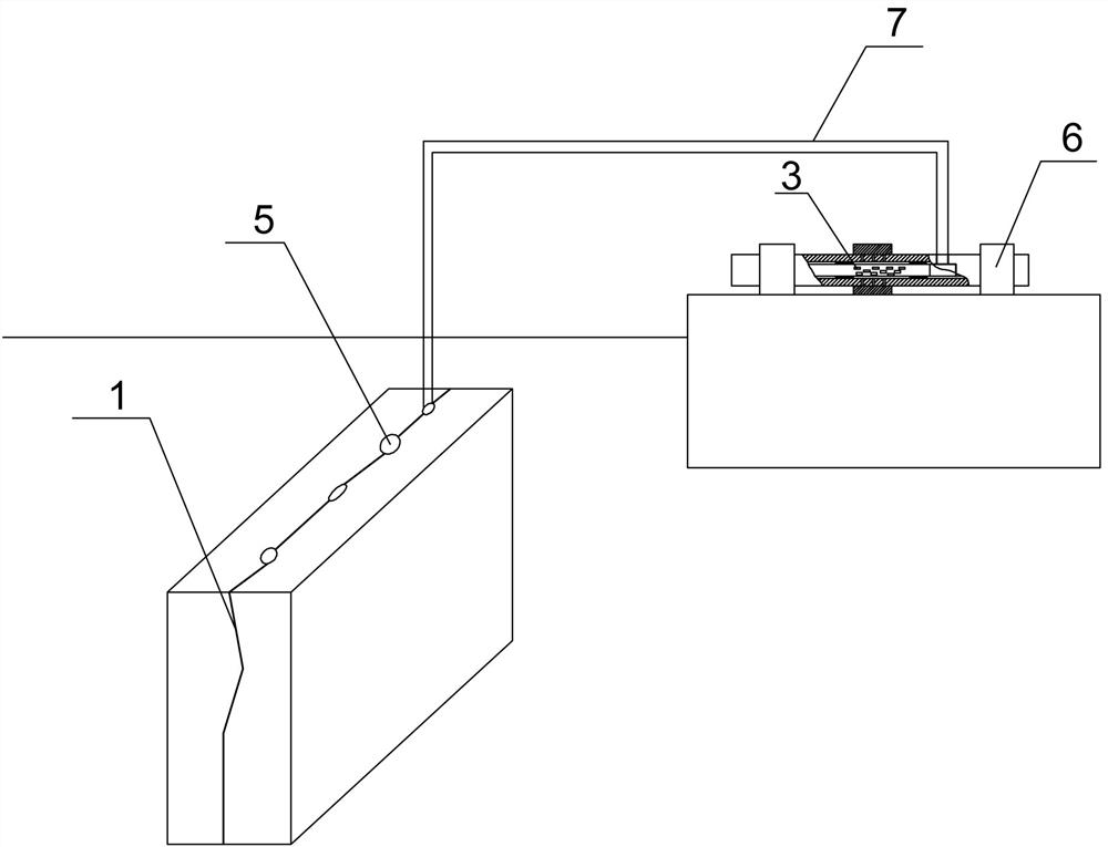 Device and method for repairing cracks underwater through magnetic mortar