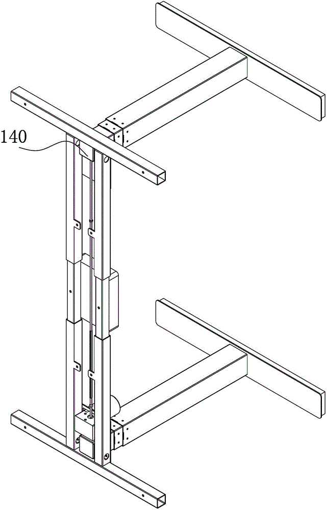 Single-motor three-tube office table capable of rising and falling