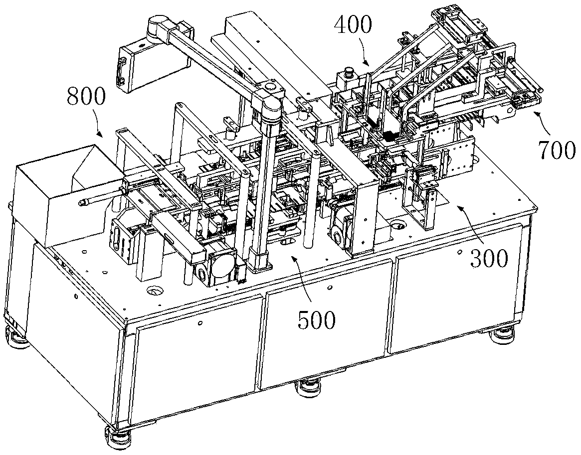 Packaging and stacking integrated device used for finished pen