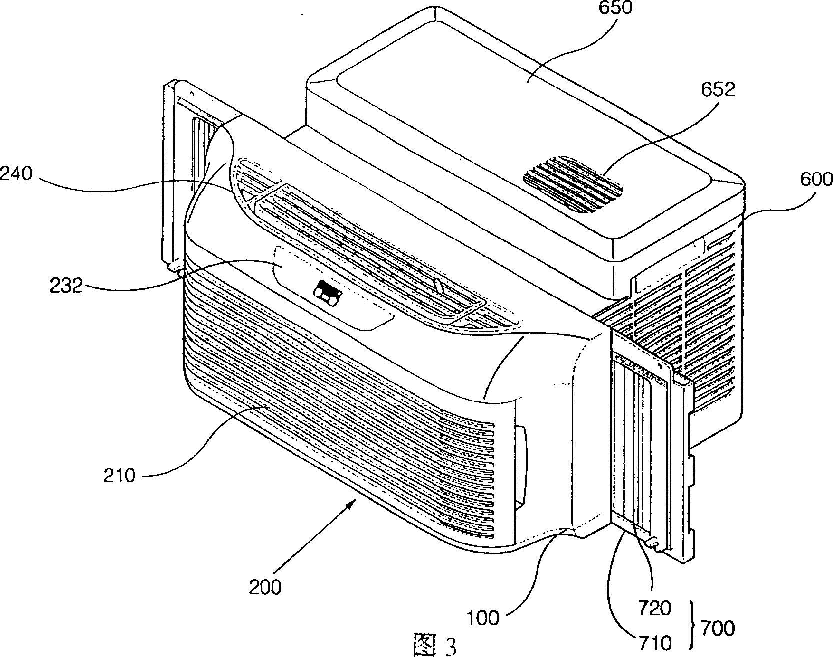 Chassis structure of unitary air conditioner