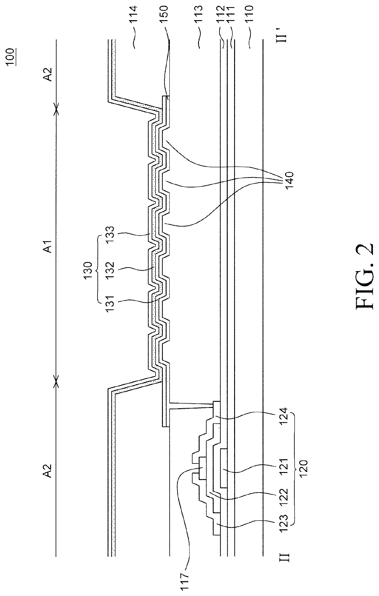 Light emitting display apparatus having plurality of structures under light emitting element