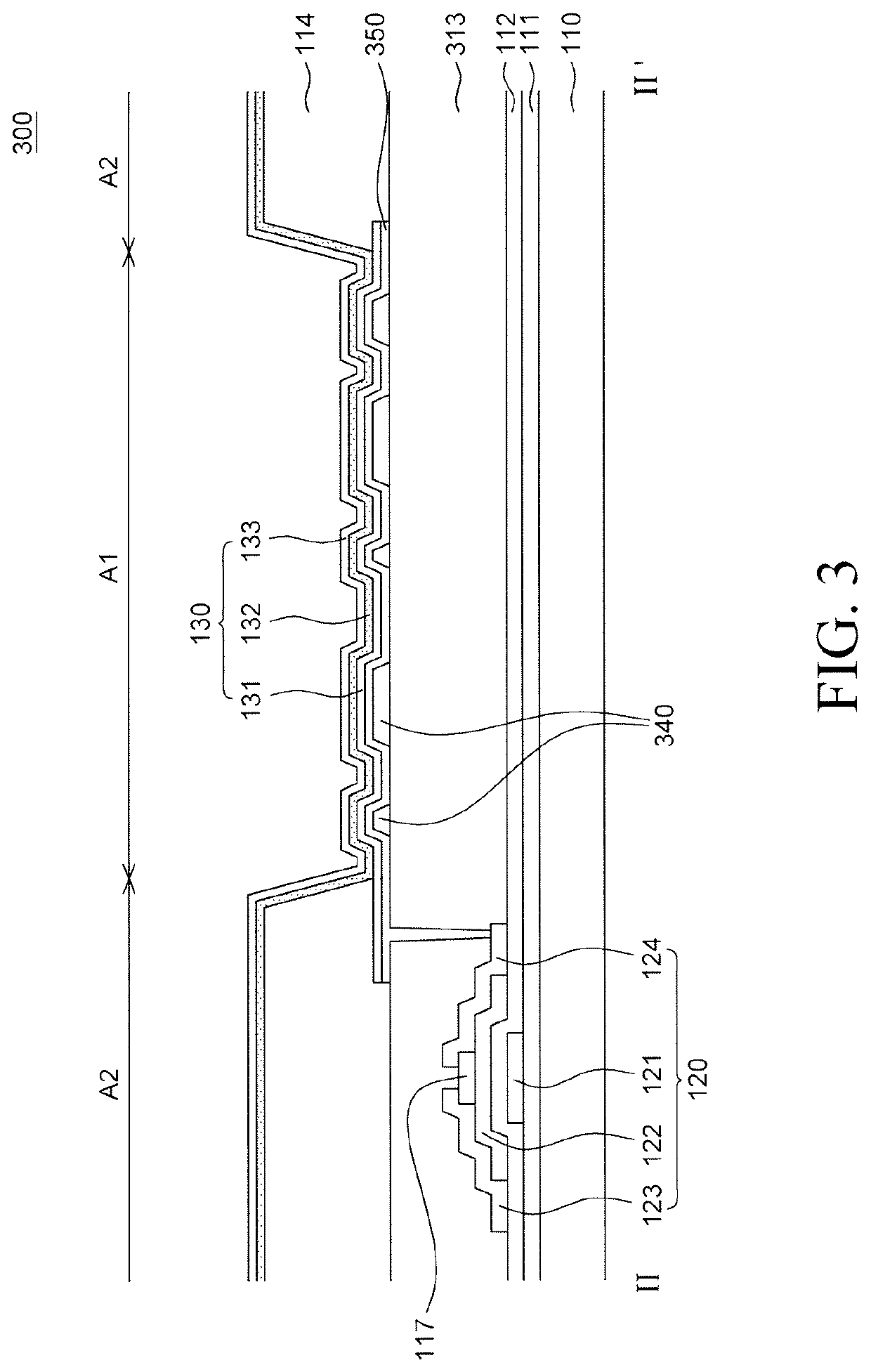 Light emitting display apparatus having plurality of structures under light emitting element