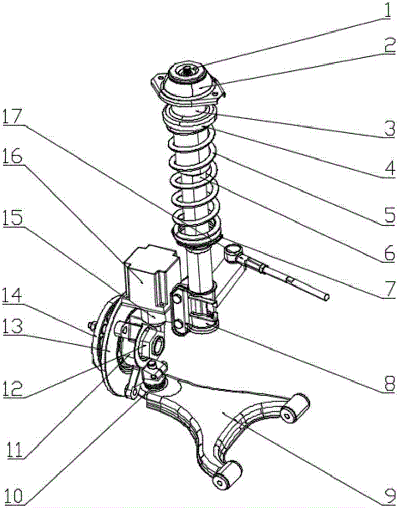 Drive-by-wire four-wheel independent steering system with steering motor provided on knuckle of McPherson suspension
