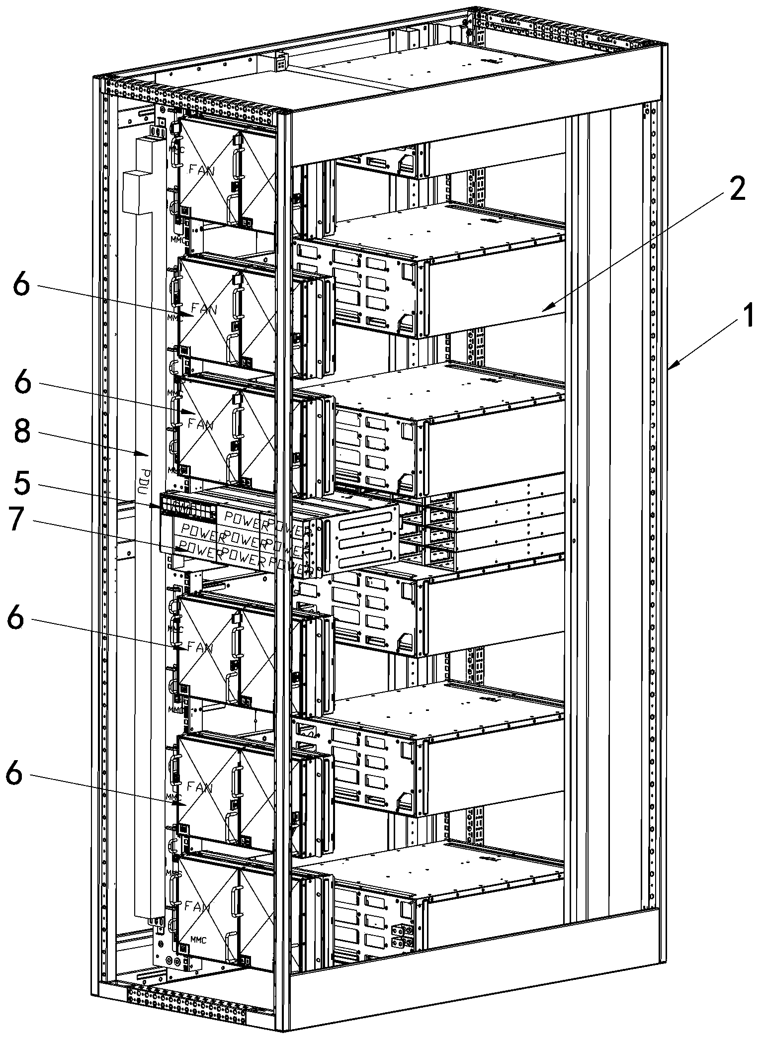 Cabinet level server, cabinet level server node information management method and system