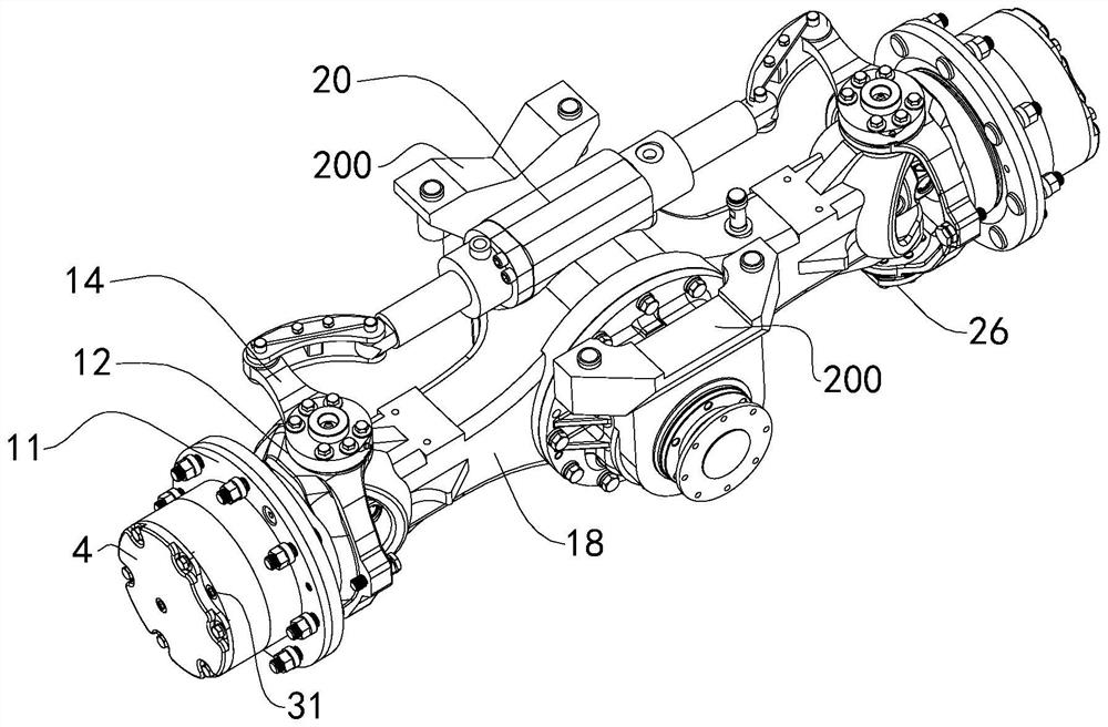 Steering drive axle for forklift