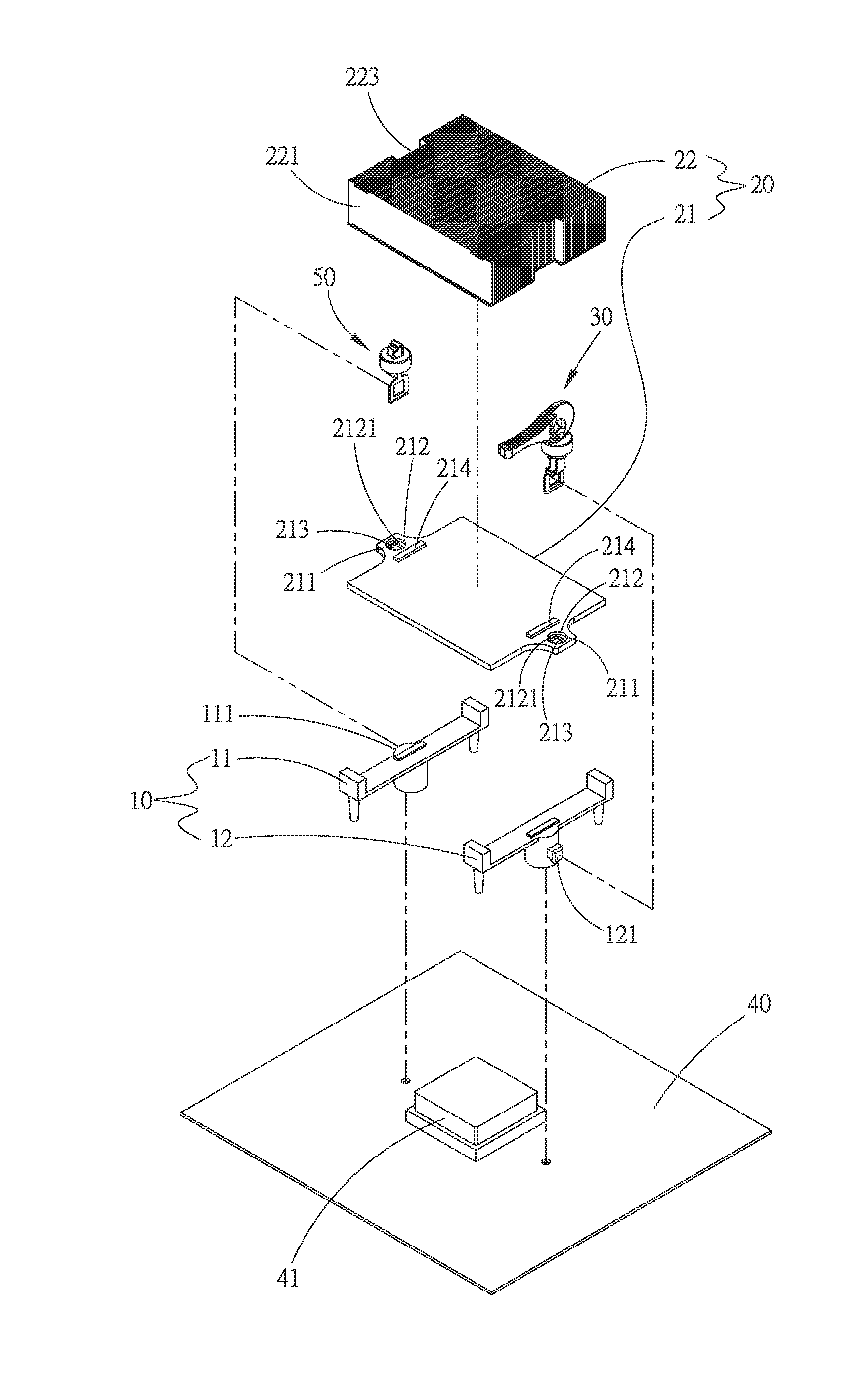 Heat sink retainer unit and thermal module device