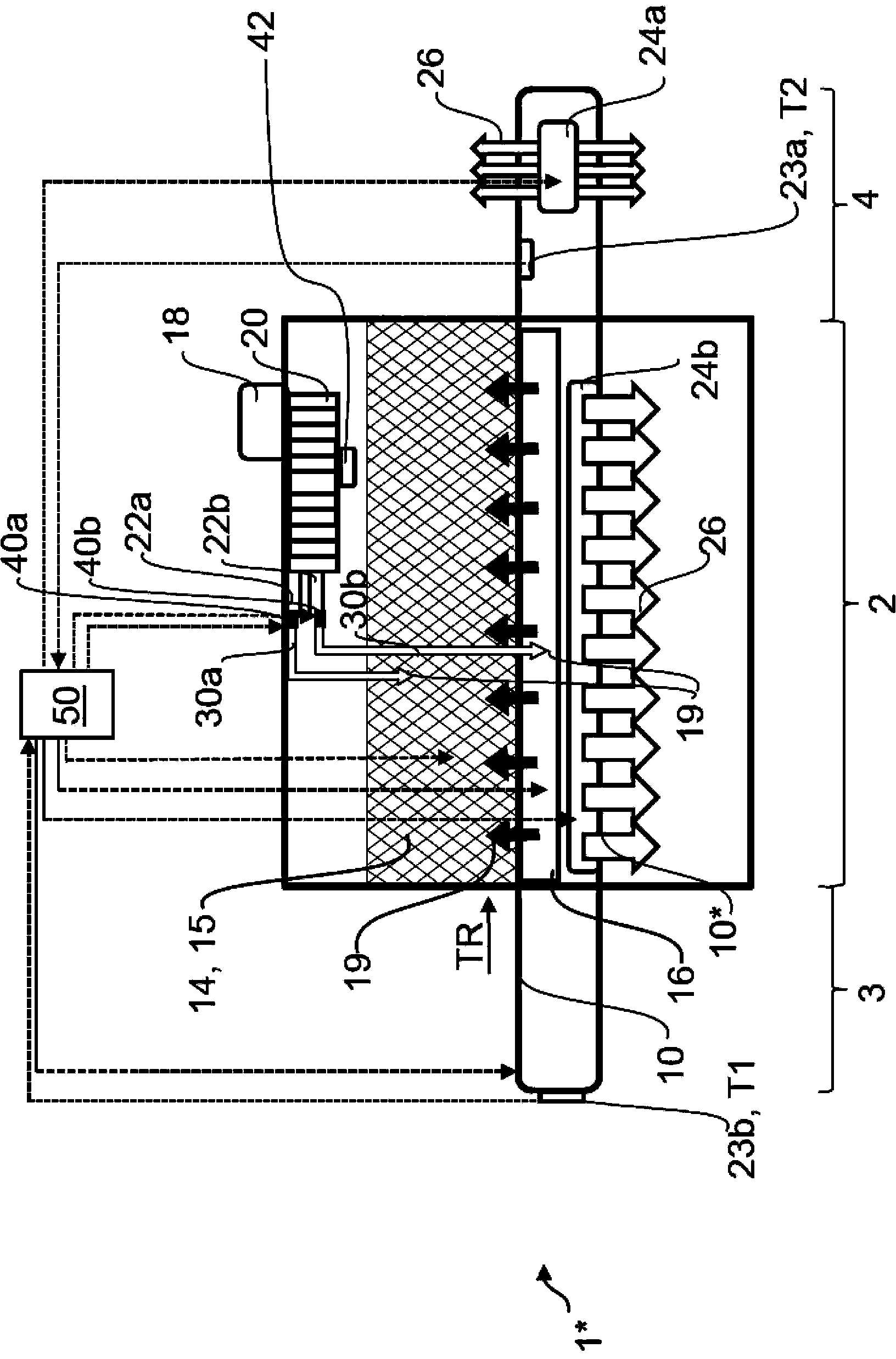 Shrinking device with optimised energy management