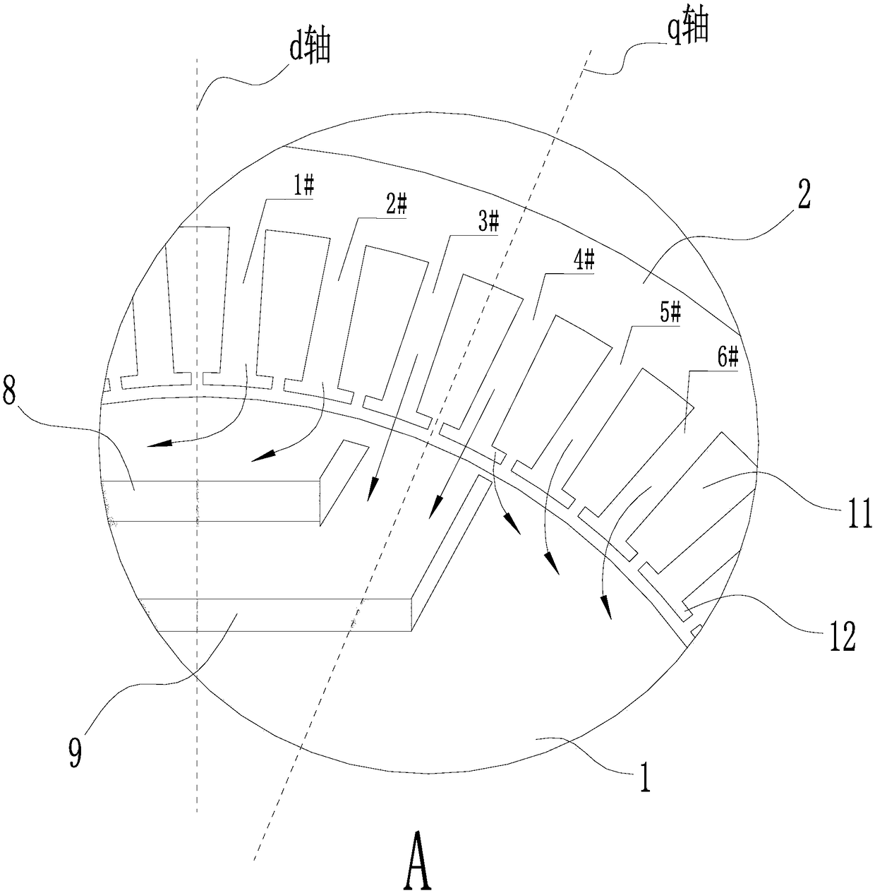 Consequent-pole motor