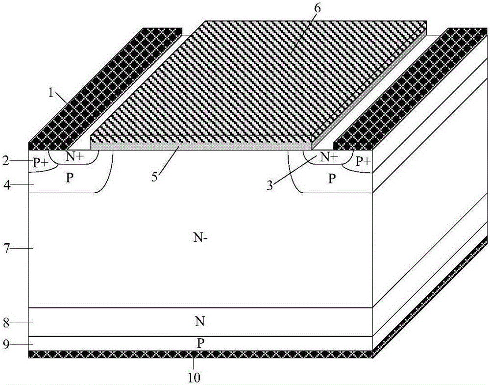 Plane gate IGBT and manufacturing method therefor