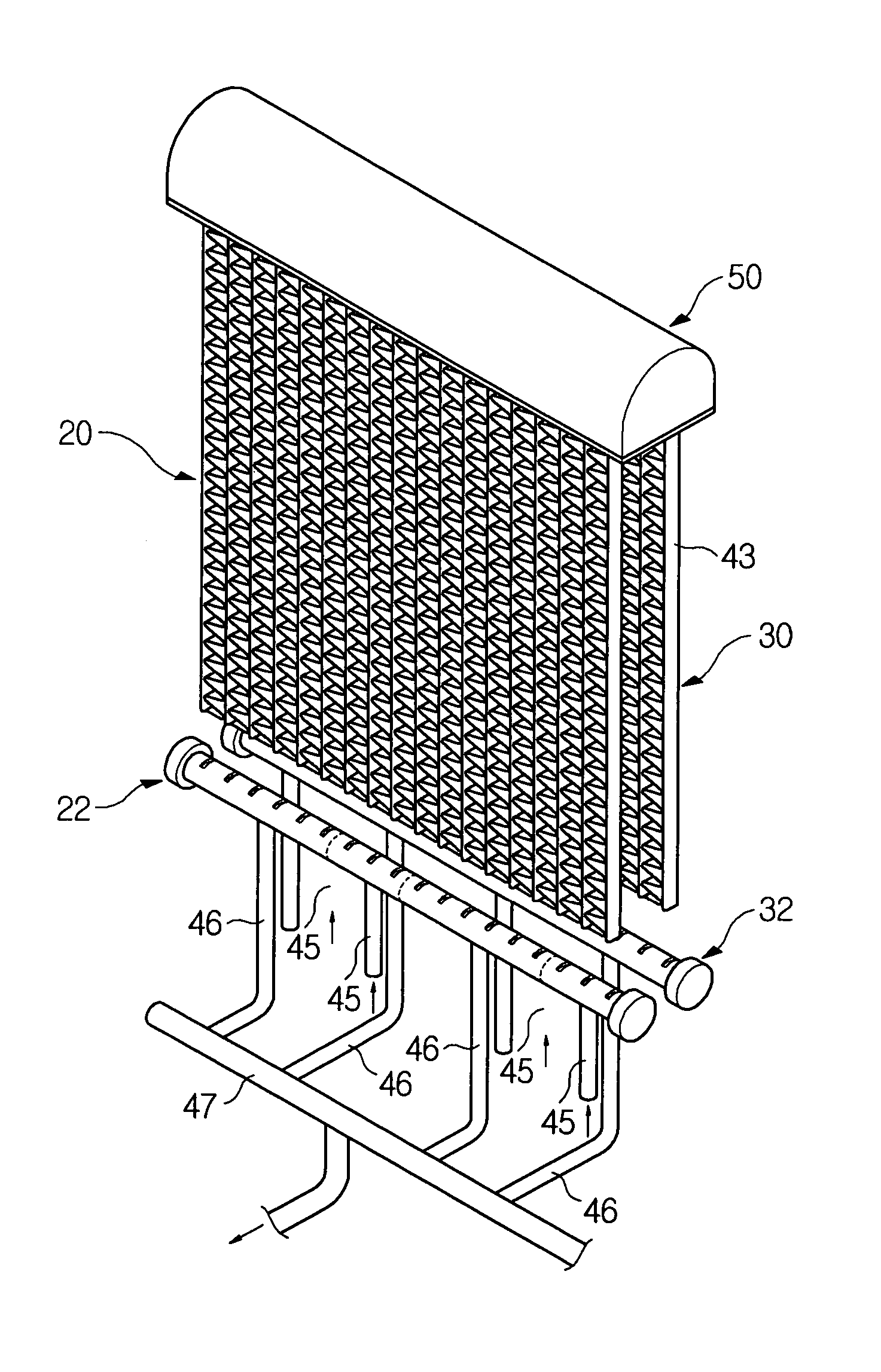 Evaporator using micro-channel tubes