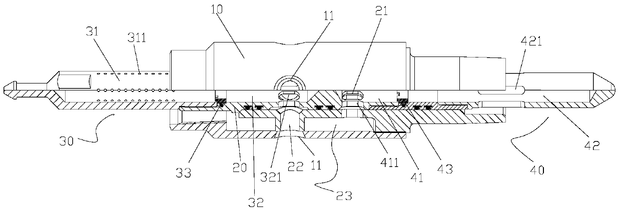 The determination method of the water distributor, the water nozzle of the water distributor and the water injection pipe column