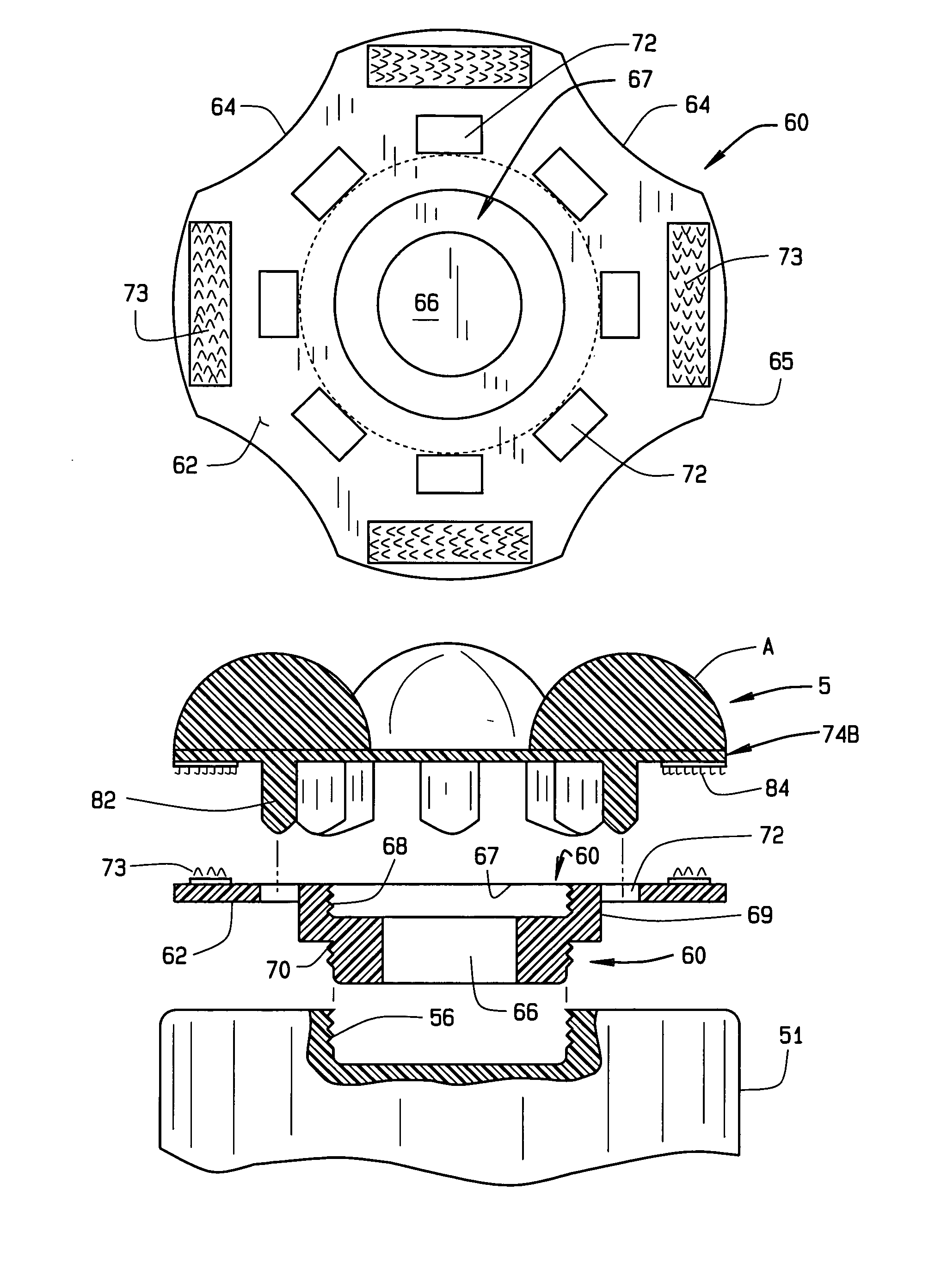 Universal quick change applicator system for massage apparatus