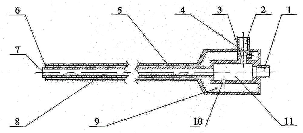 A double-cavity mixed double-layer injection process for sncr flue gas denitrification spray gun