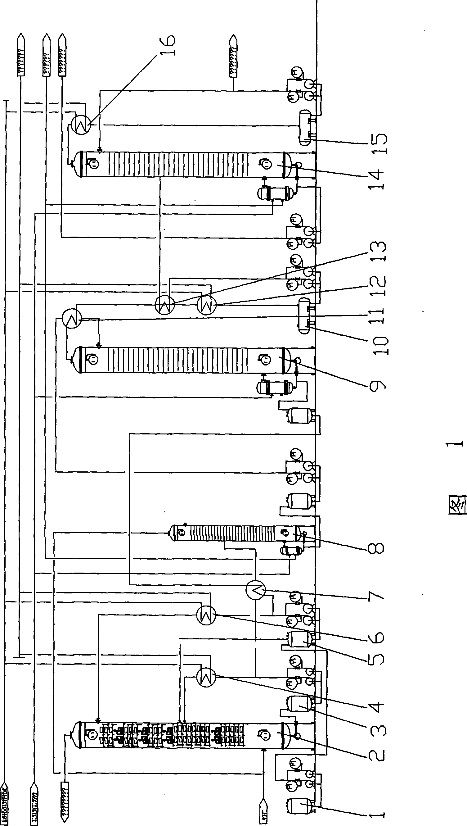 Ammonia recovery method for gas mixture in hydrogen cyanide production