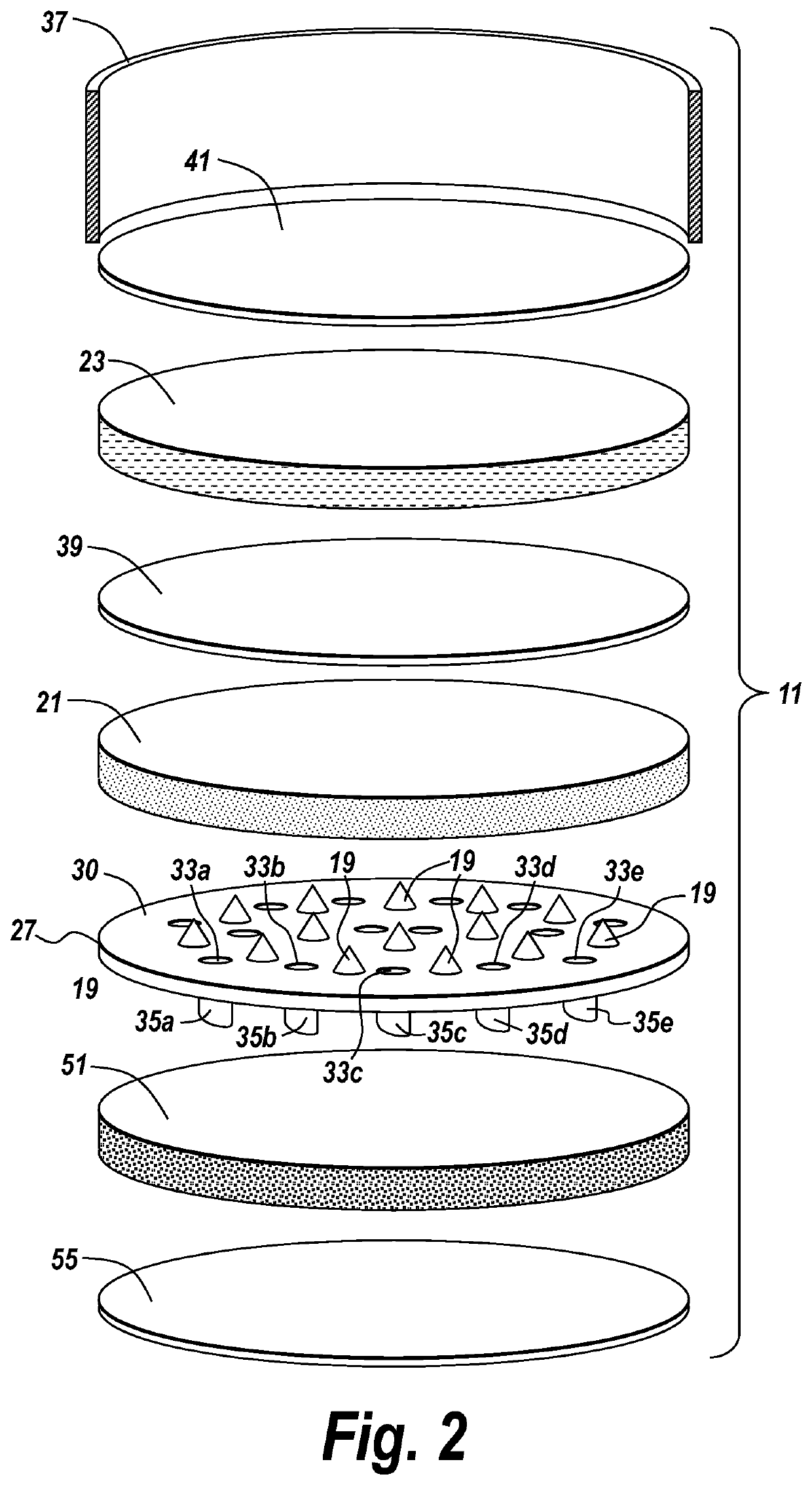 Device, dispensing apparatus and methods for administering collagen modifier compounds