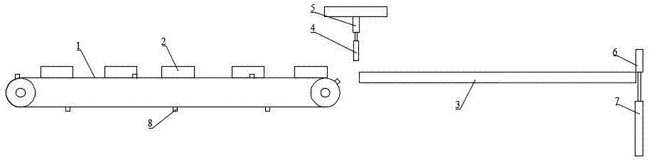 Sectional material cutting device with locating material stop function