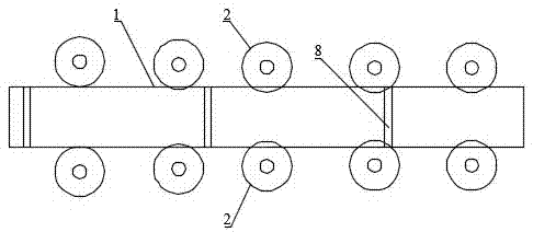 Sectional material cutting device with locating material stop function