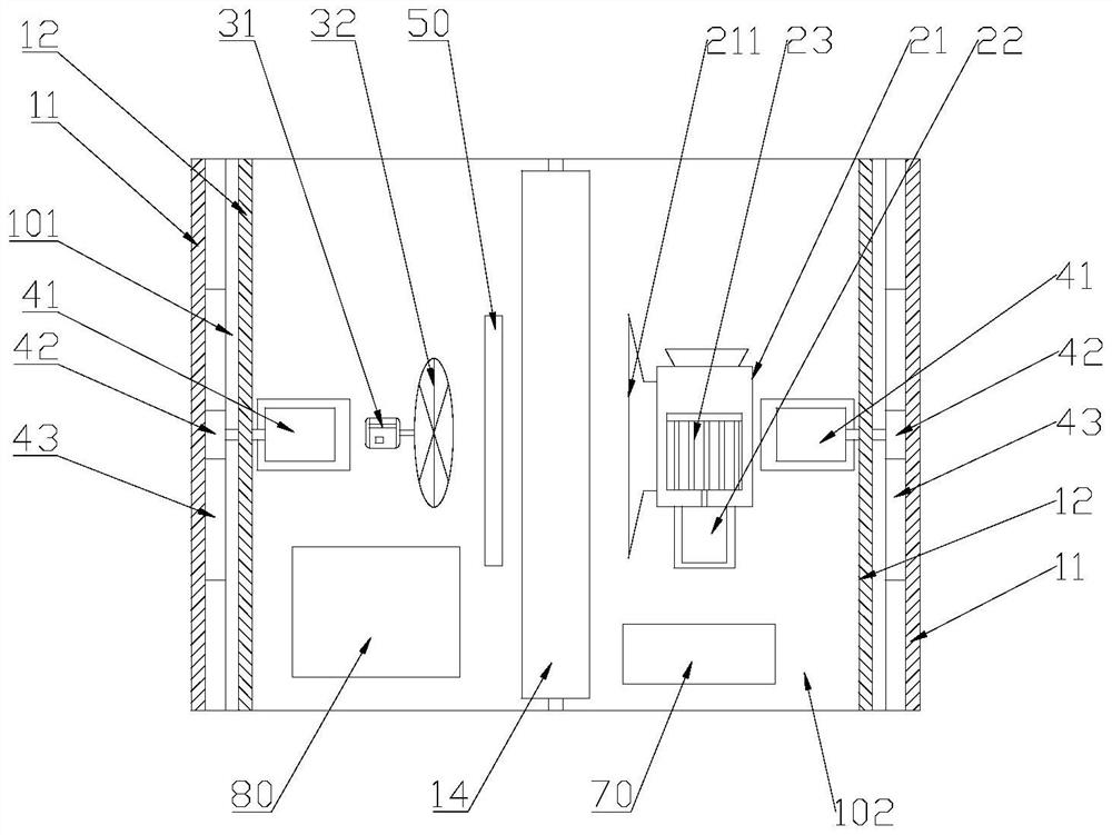 Corrugated paper packaging box with self-drying function