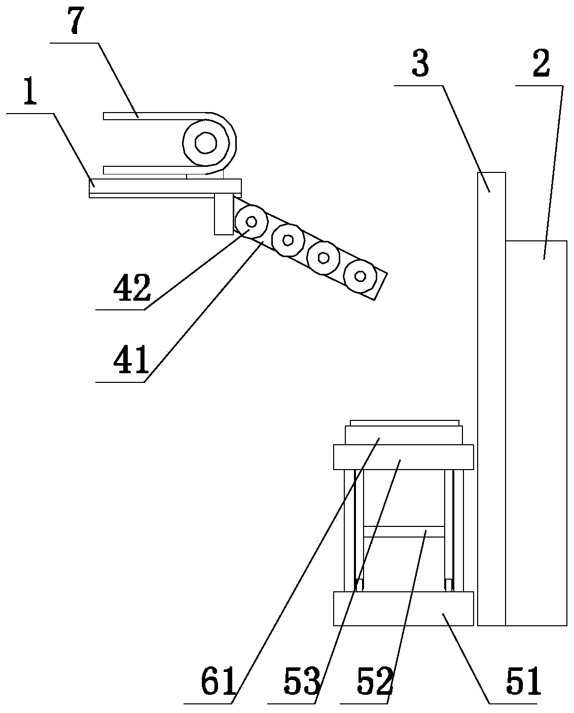 A kind of cement palletizing equipment with lifting table