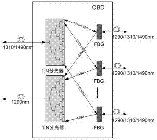 Optical access passive network supportive of quantum communication