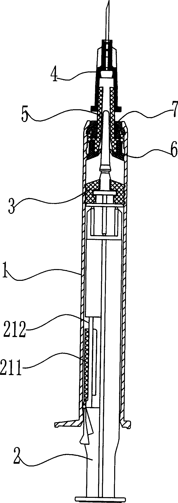 Needle retraction type safety injector