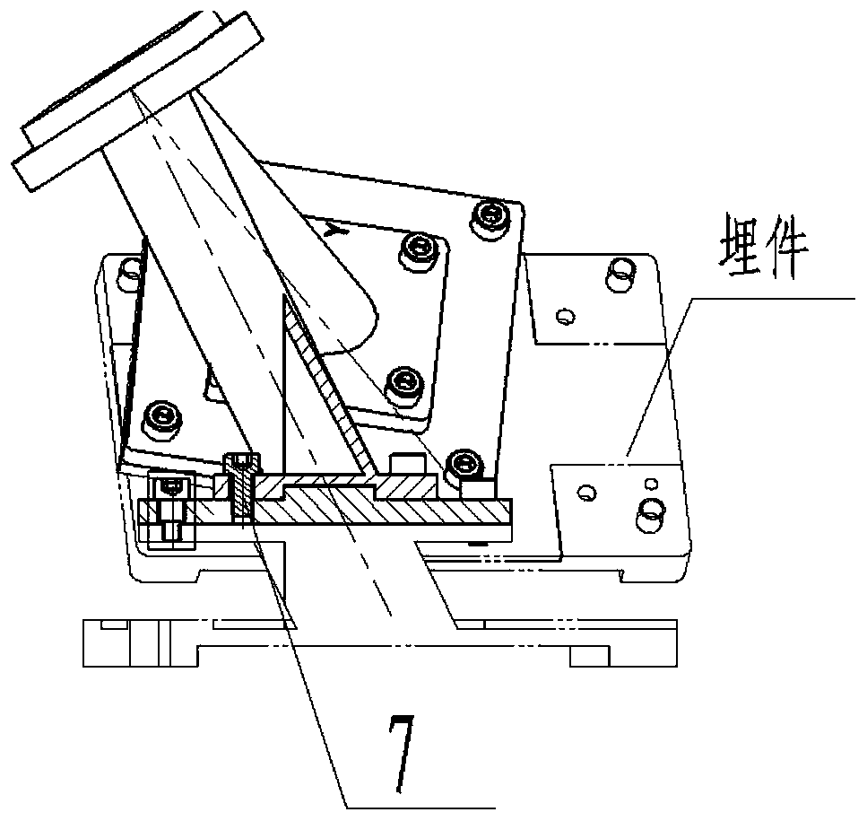 Star sensor support forming mold structure suitable for pre-buried star sensor mounting plate