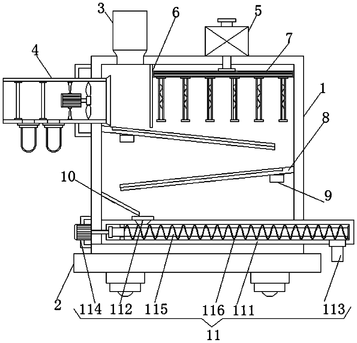 An impurity removal and drying device for agricultural grain