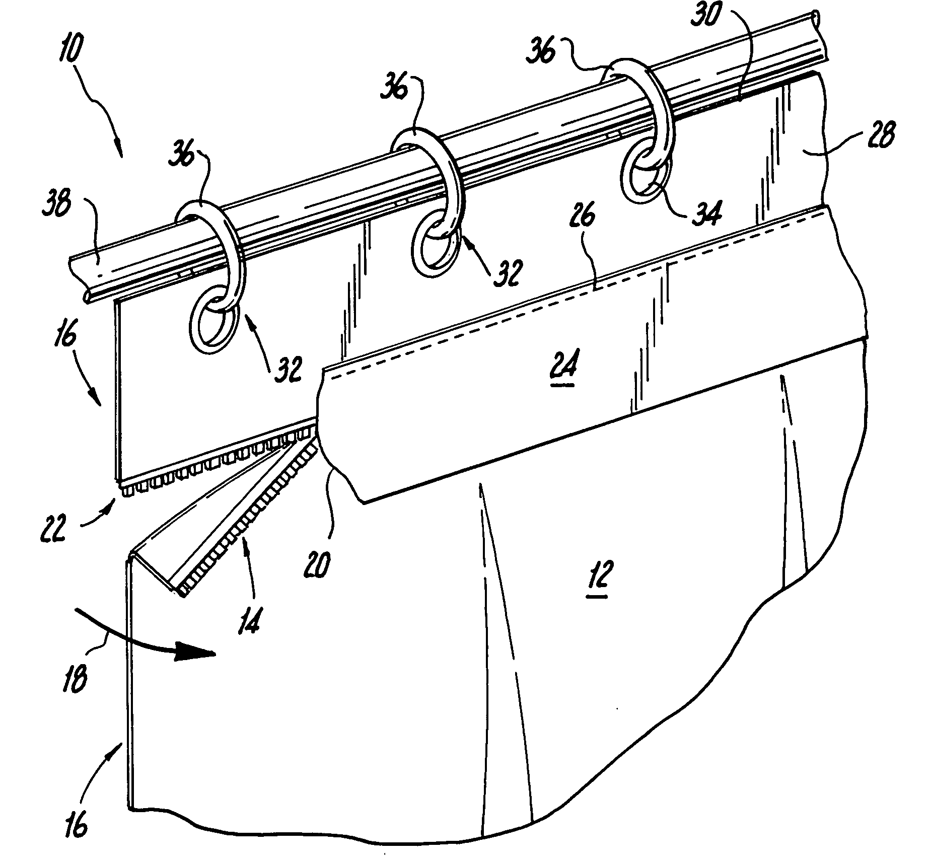 Two-component shower curtain