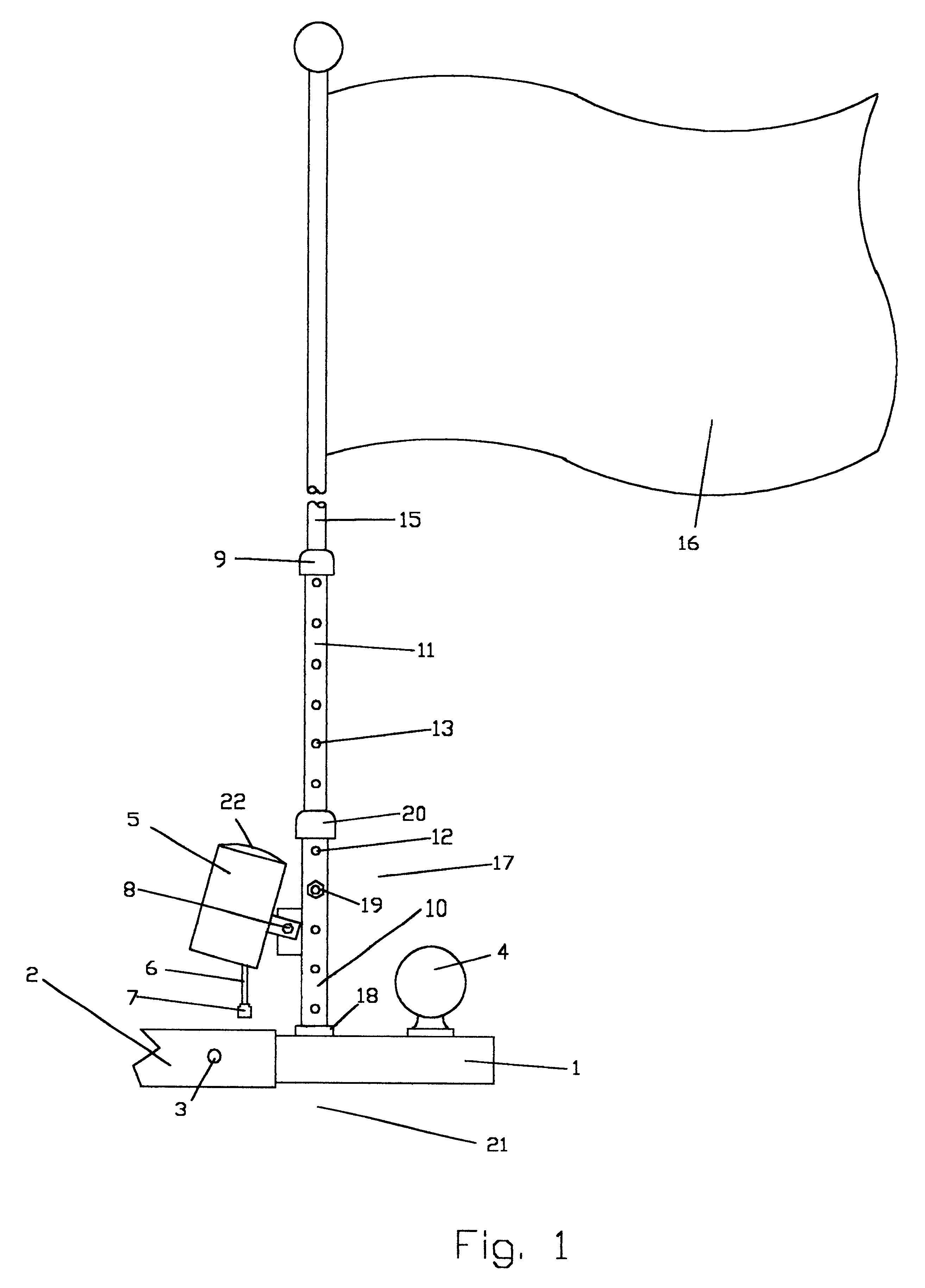 Combination flagstaff holder and ball hitch