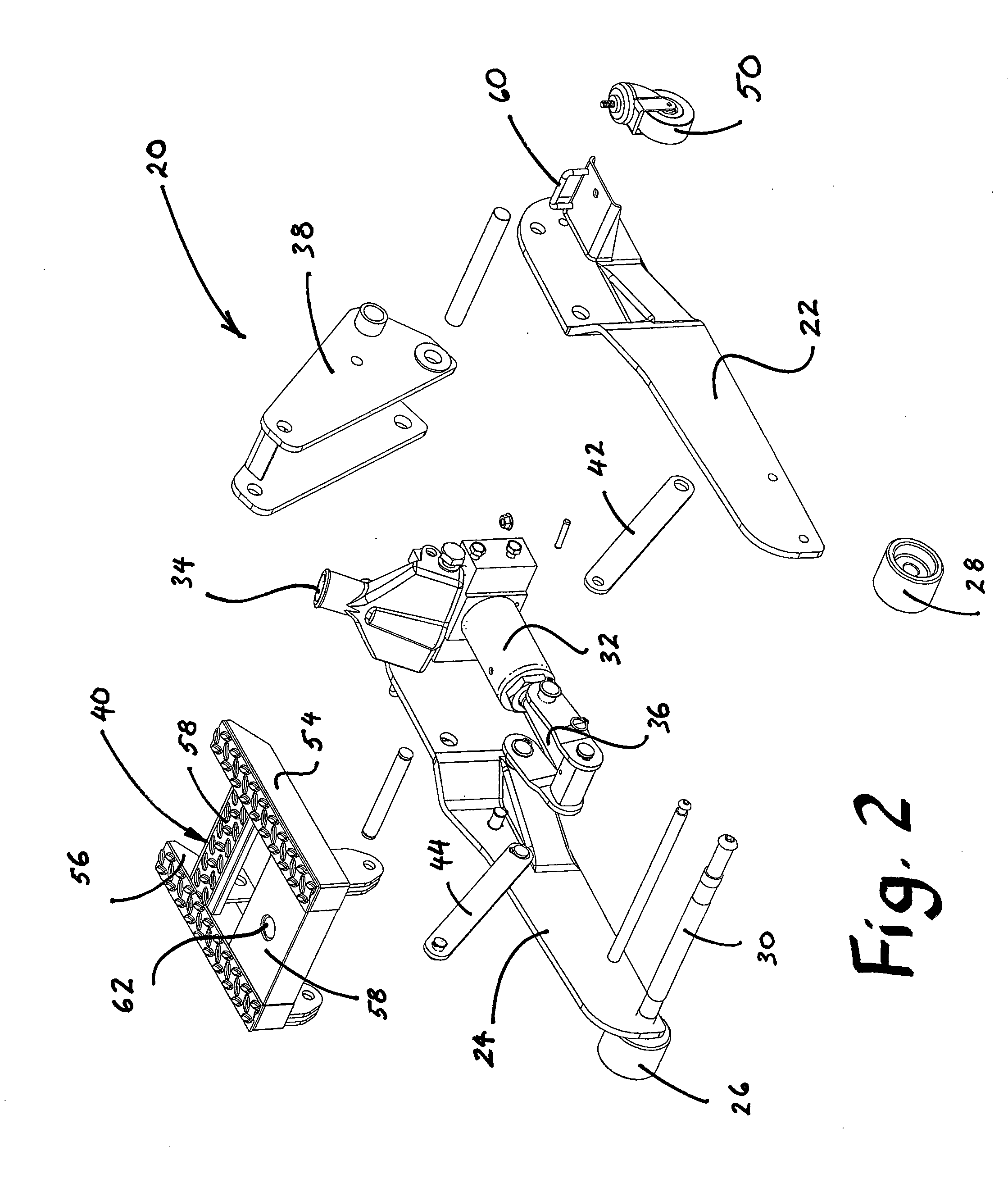 Jack with selectively interchangeable components