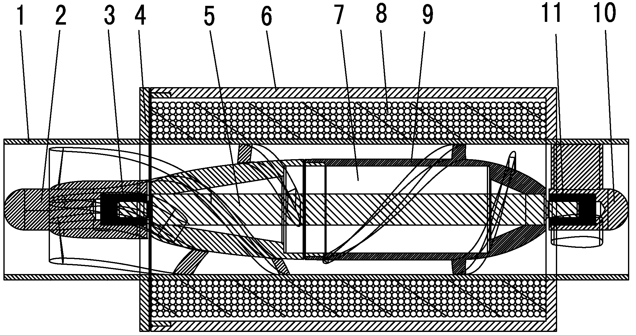Half-blade-rotor-type axial flow blood pump