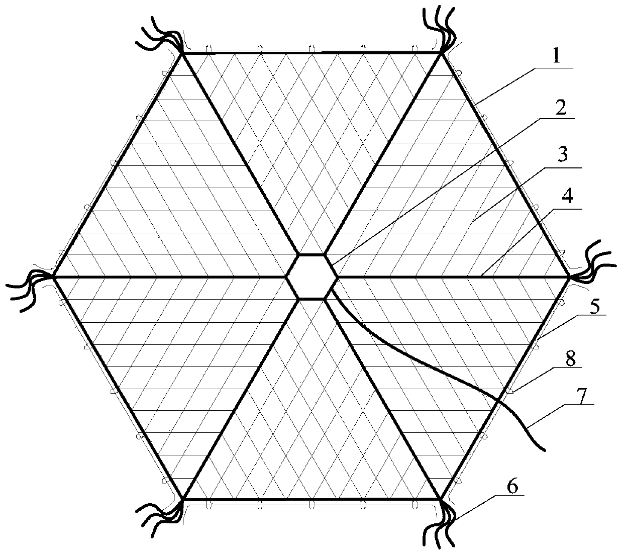 Space rope net and making method thereof