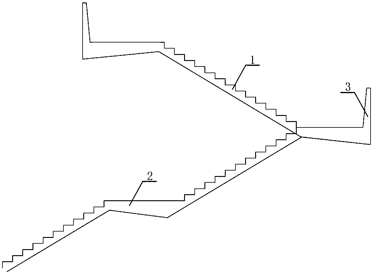 Large cantilever bare concrete stair and construction method thereof