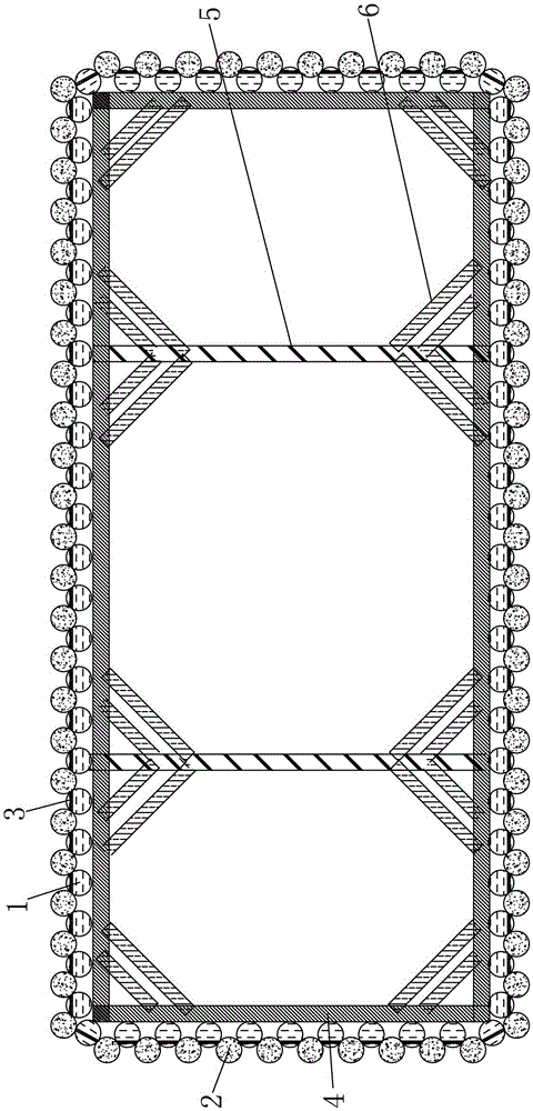 A combined cofferdam structure and construction method