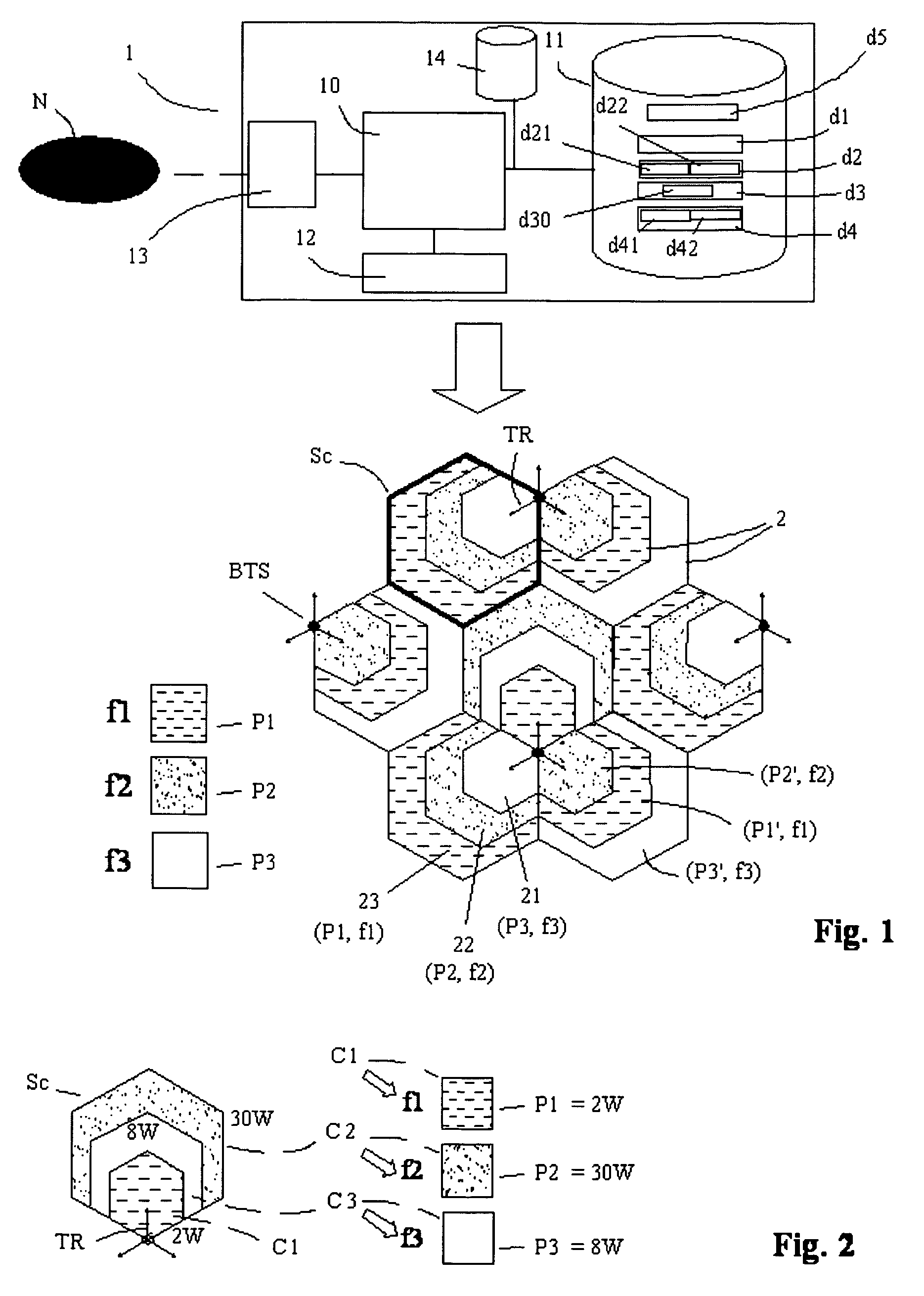 Method and system for planning the power of carriers in a cellular telecommunications network