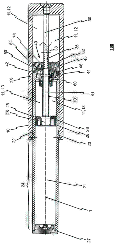 Device for damping pressure forces