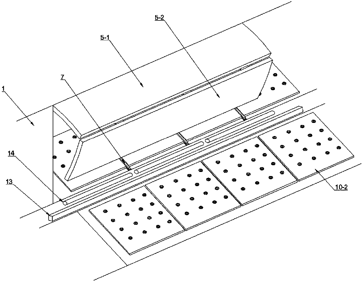 Rail traffic truck freight floor structure