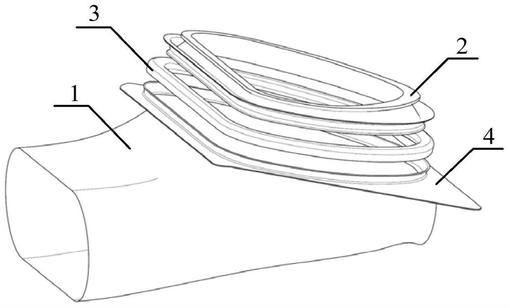 Multidirectional aircraft air inlet sealing compensation structure and ...